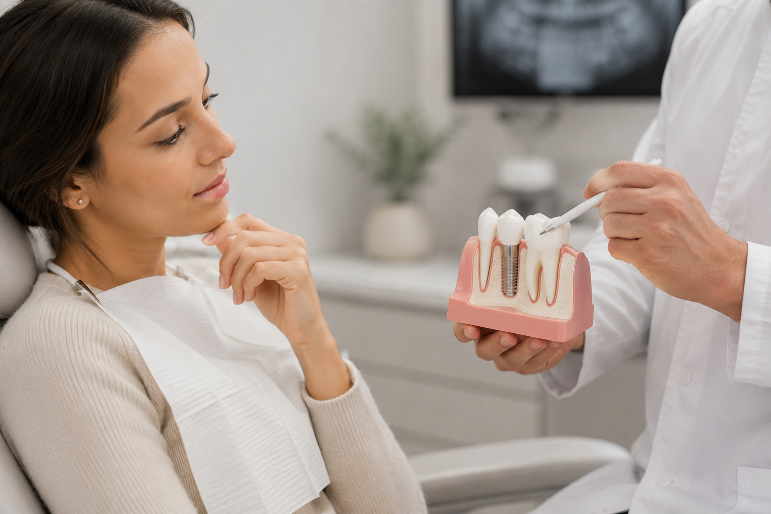 revisar un implante dental